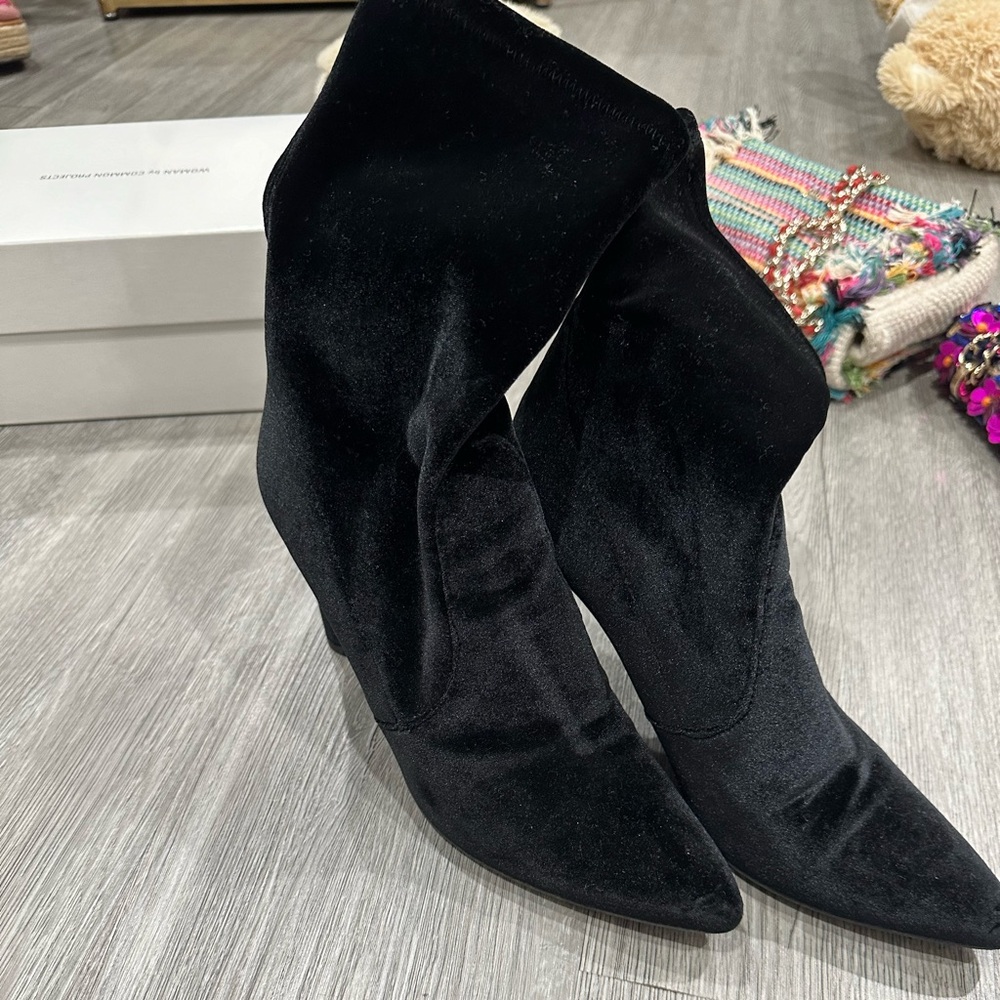 Stuart Weitzman Velvet Booties